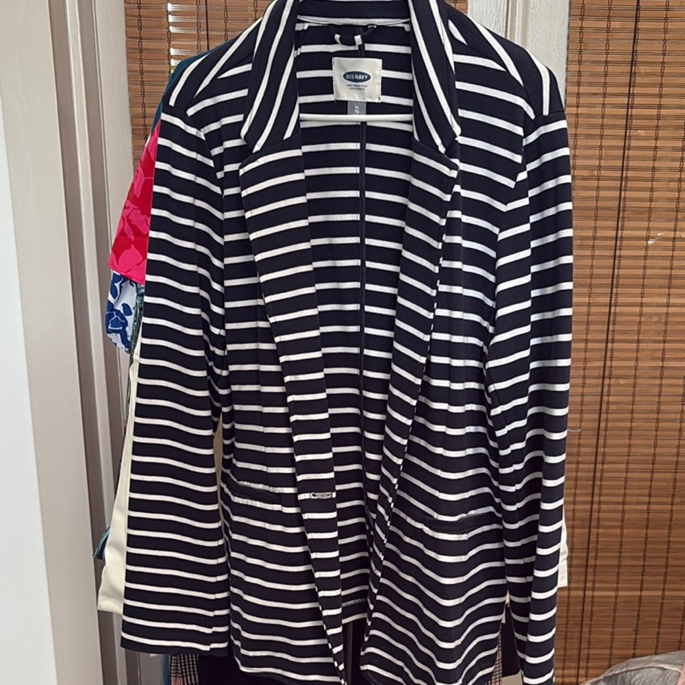 Old Navy White and Blue Blazer Nautical-Inspired Classic